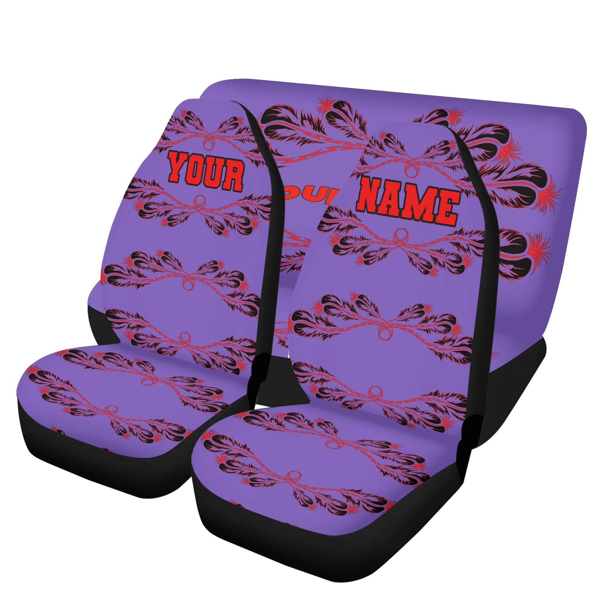 Vehicle Car Seat Cover Set personalize purple (set of 4)