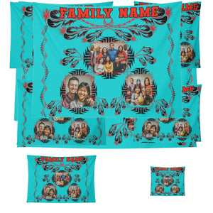 Wall Tapestry personalize with family name and pictures pic 6 Sizes