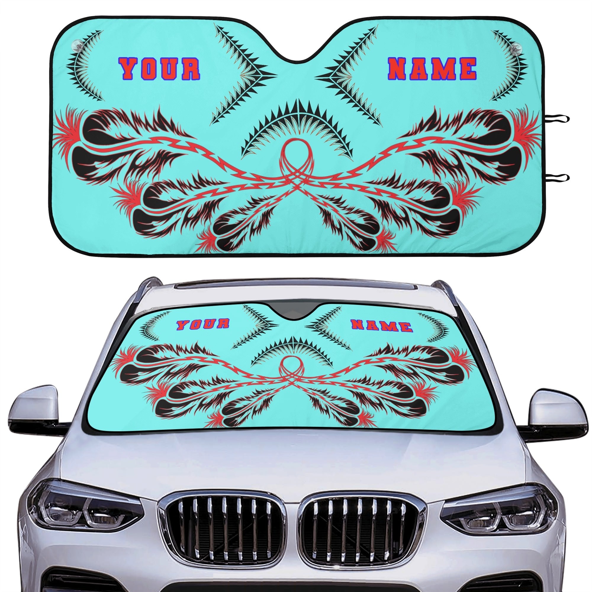 vehicle sunshade personalize, feathers