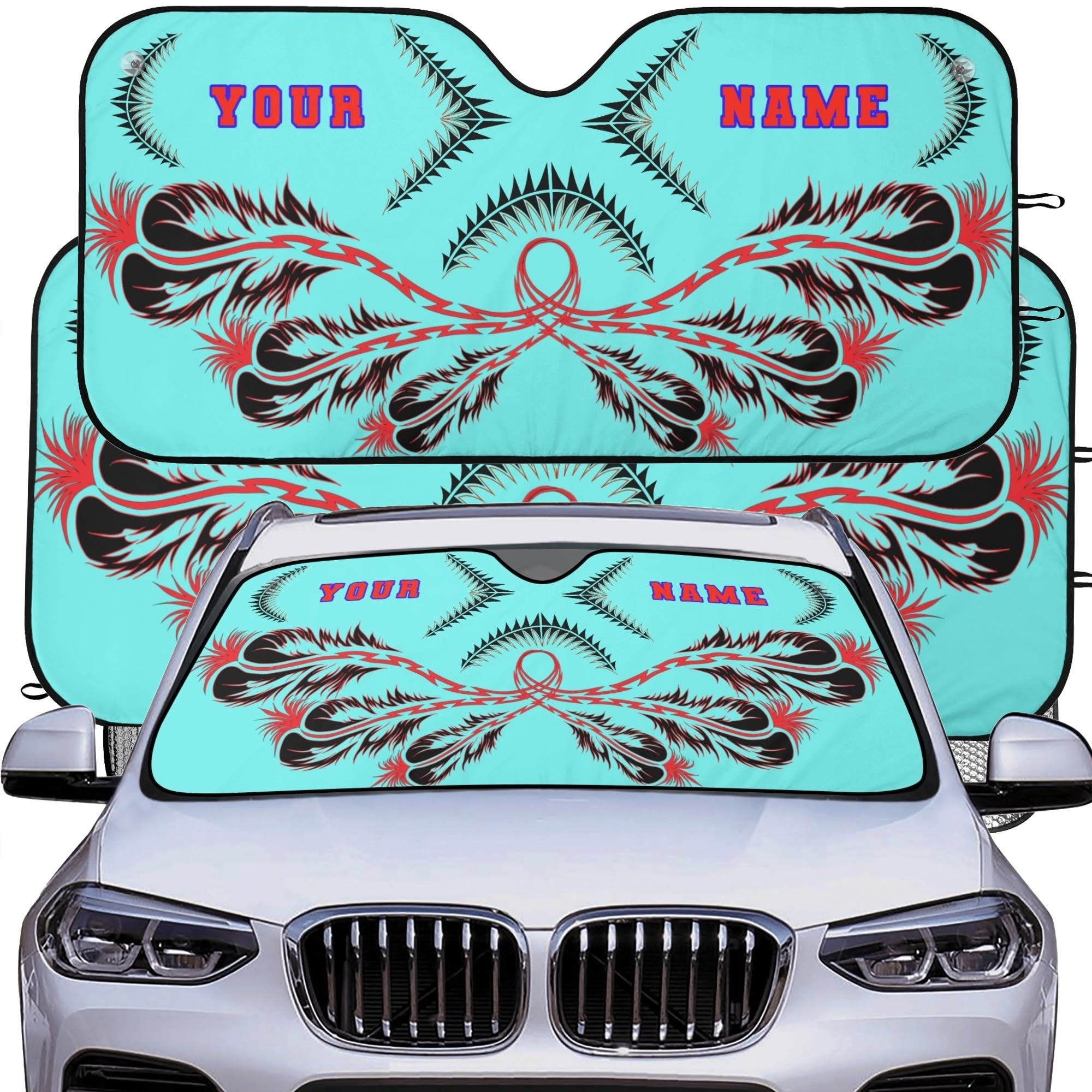 vehicle sunshade personalize, feathers