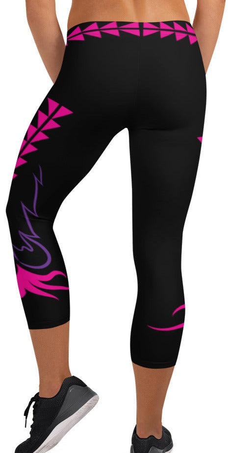 Leggings sturg feather design Capri