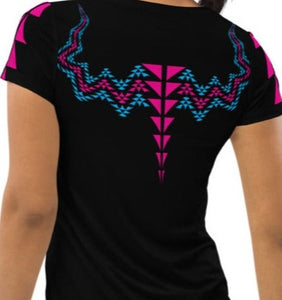 T-shirt  pink n blue design Women's Athletic