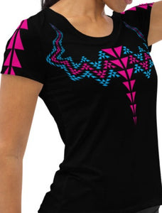 T-shirt  pink n blue design Women's Athletic